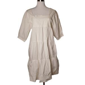 Grey Slate Dakota Dress Medium (vanity 2) ecru tiered prairie cottage core